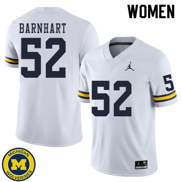 Women's University of Michigan #52 Karsen Barnhart White High School Jersey